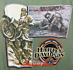 Harley Davidson War Los Angeles Californie 1987 T-shirt à couture unique Taille L Vintage