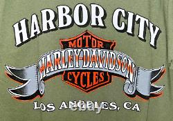 Harley Davidson War Los Angeles Californie 1987 T-shirt à couture unique Taille L Vintage