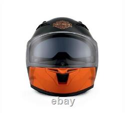 Harley-davidson Killian M05 Casque Plein Visage Noir Et Orange 98114-20ex