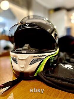 Hjc Rpha 11 Blanc Vert Noir Full Face Menster Sport Track Helmet Rare