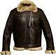 Hommes Pilote De Vol Aviateur Volant Bomber Fourrure Shearling Ceinture