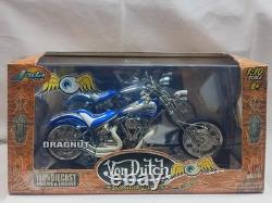 Jada Toys 1/10 Von Dutch Dragnet Moto Personnalisée Moto Cycles Rare