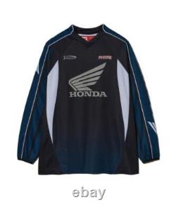 Jersey bleu en piping de moto Honda Genuine