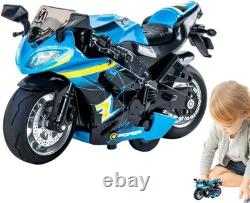 Jouet de moto à traction arrière avec lumière et son, modèle en alliage durable pour enfants