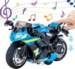 Jouet de moto à traction arrière avec lumière et son, modèle en alliage durable pour enfants