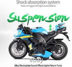 Jouet de moto à traction arrière avec lumière et son, modèle en alliage durable pour enfants