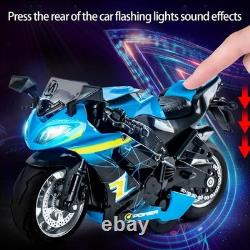 Jouet de moto à traction arrière avec lumière et son, modèle en alliage durable pour enfants