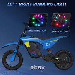 KIDDOWE D1 Moto Électrique pour Enfants 300W Moto Électrique pour Enfants VTT Électrique 36V 4Ah Royaume-Uni Bleu