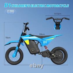 KIDDOWE D1 Moto Électrique pour Enfants 300W Moto Électrique pour Enfants VTT Électrique 36V 4Ah Royaume-Uni Bleu