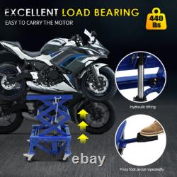 Levé de Vélo Ciseaux 440 lb 200 Kg Moto ATV Hydraulique avec 4 Roues