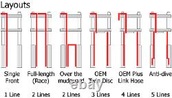 Ligne de frein tressée Hel avant + arrière pour configuration de course Orange Gsxr400r Gk76a 90 92