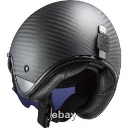 Ls2 De601 Bob Fibreglass Open Face Low Profile Casque De Moto Sun Visor