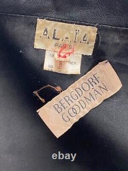 Manteau en cuir noir vintage ALAIA Bergdorf Goodman. Taille 38 Iconique FRANCE.