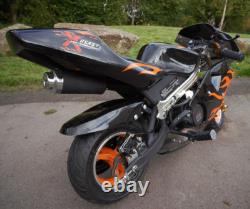 Mini Moto de Poche Racer Sports Essence ORANGE Moto Cross 50cc Tout Terrain