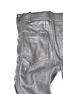 Modeka Dentelle Jusqu'en Cuir Biker Femme Moto Pantalon Noir Taille W26 L31