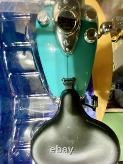 Modèle de Moto Diecast 1/6 Indian Turquoise avec Pneus Blanches Usagés