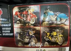 Modèle de Moto Diecast 1/6 Indian Turquoise avec Pneus Blanches Usagés