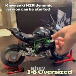 Modèle de moto en alliage Kawasaki H2R 16 avec pulvérisation, démarrage par clé, excellent cadeau POST UK