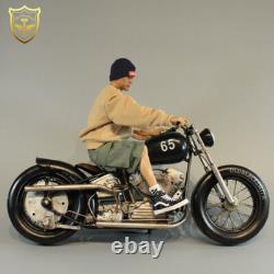 Modèle en alliage de moto Bobber Harley 1/6 pouvant être associé au soldat HT de 12 pouces