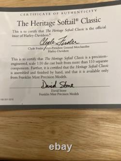 Modèle réduit en métal de collection Franklin Mint 110 Harley-Davidson Heritage Softail Classic