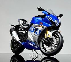Modèle réduit en métal de moto LCD 1/12 échelle Suzuki GSX-R 1000R argent/bleu