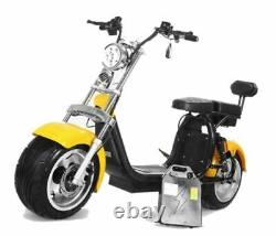 Moto Électrique Adulte 2000w Vélo Électrique 8 Pouces Fat Tire Disc Brakes Jaune