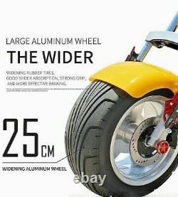 Moto Électrique Adulte 2000w Vélo Électrique 8 Pouces Fat Tire Disc Brakes Jaune