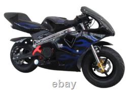 Moto Racer Mini Pocket Motorcycle 2 Temps 49cc Essence BLEU Moto Tout Terrain
