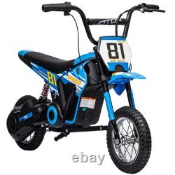 Moto électrique AIYAPLAY 24V avec suspension arrière, bleue