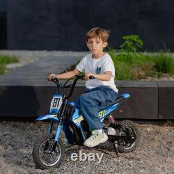 Moto électrique AIYAPLAY 24V avec suspension arrière, bleue