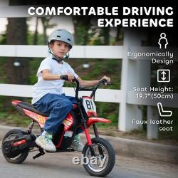 Moto électrique AIYAPLAY 24V avec suspension arrière, rouge