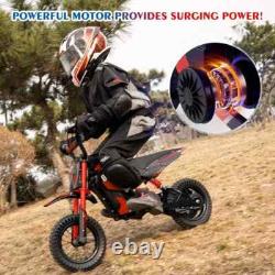 Moto électrique pour enfants 12'' avec moteur 300W, moto tout-terrain, batterie 36V 4AH, âge 3-12 ans