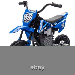 Moto électrique pour enfants 12V avec accélérateur à poignée tournante, suspension