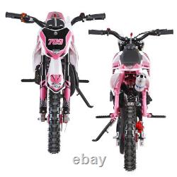 Moto tout-terrain pour enfants rose 49cc 2 temps avec bande de puissance à essence et freins à disque avant et arrière Royaume-Uni