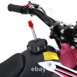 Moto tout-terrain pour enfants rose 49cc 2 temps avec bande de puissance à essence et freins à disque avant et arrière Royaume-Uni
