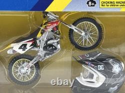 NewRay Ricky Carmichael Makita Suzuki RM-Z450 112 Moto Cross et Casque 2006 AMA