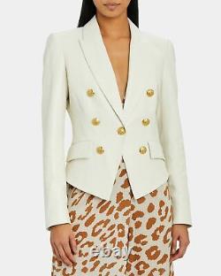 Nouveau Blazer pour Femme de Créateur en Véritable Peau de Mouton Douce Ajustée ZL348