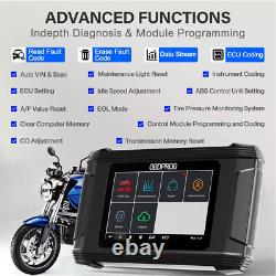 Outil de diagnostic de moto, scanner OBD2 tous systèmes, service de codage ECU, réinitialisation des témoins