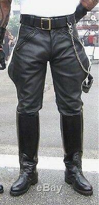 Pantalon En Cuir Noir Pantalon Moto Culottes Nouveau Pantalon En Cuir / Pantalon Noir