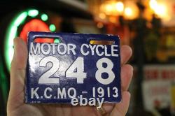 Plaque de métal en porcelaine pour moto Cobalt Kansas City Mo 1913