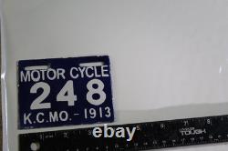 Plaque de métal en porcelaine pour moto Cobalt Kansas City Mo 1913