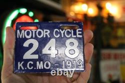 Plaque de métal en porcelaine pour moto Cobalt Kansas City Mo 1913