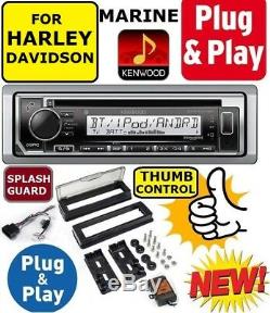 Plug And Play Pour 98-13 Harley Kenwood Marine CD Bluetooth Stéréo Usb Emb Opt XM