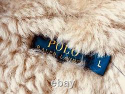 Polo Ralph Lauren Brown Shearling En Cuir Coat M Nouveau Veste D'auth Rrp2500gbp