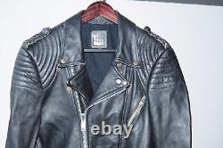 Rare Vintage 80s Joseph Wormland Veste en cuir de motard punk fabriquée en Allemagne 52
