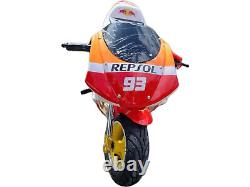 Réplique de moto de poche mini 49cc, moto tout-terrain de course à essence