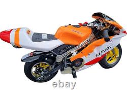 Réplique de moto de poche mini 49cc, moto tout-terrain de course à essence