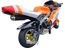 Réplique de moto de poche mini 49cc, moto tout-terrain de course à essence