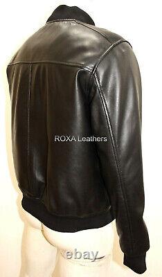 Roxa Dernier Modèle Hommes Véritable Napa Veste En Cuir Réel Moto Zipper Noir