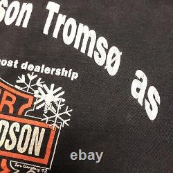 T-shirt Harley Davidson des années 90 à deux faces XL avec des flammes Twin Cam Tromso en Norvège